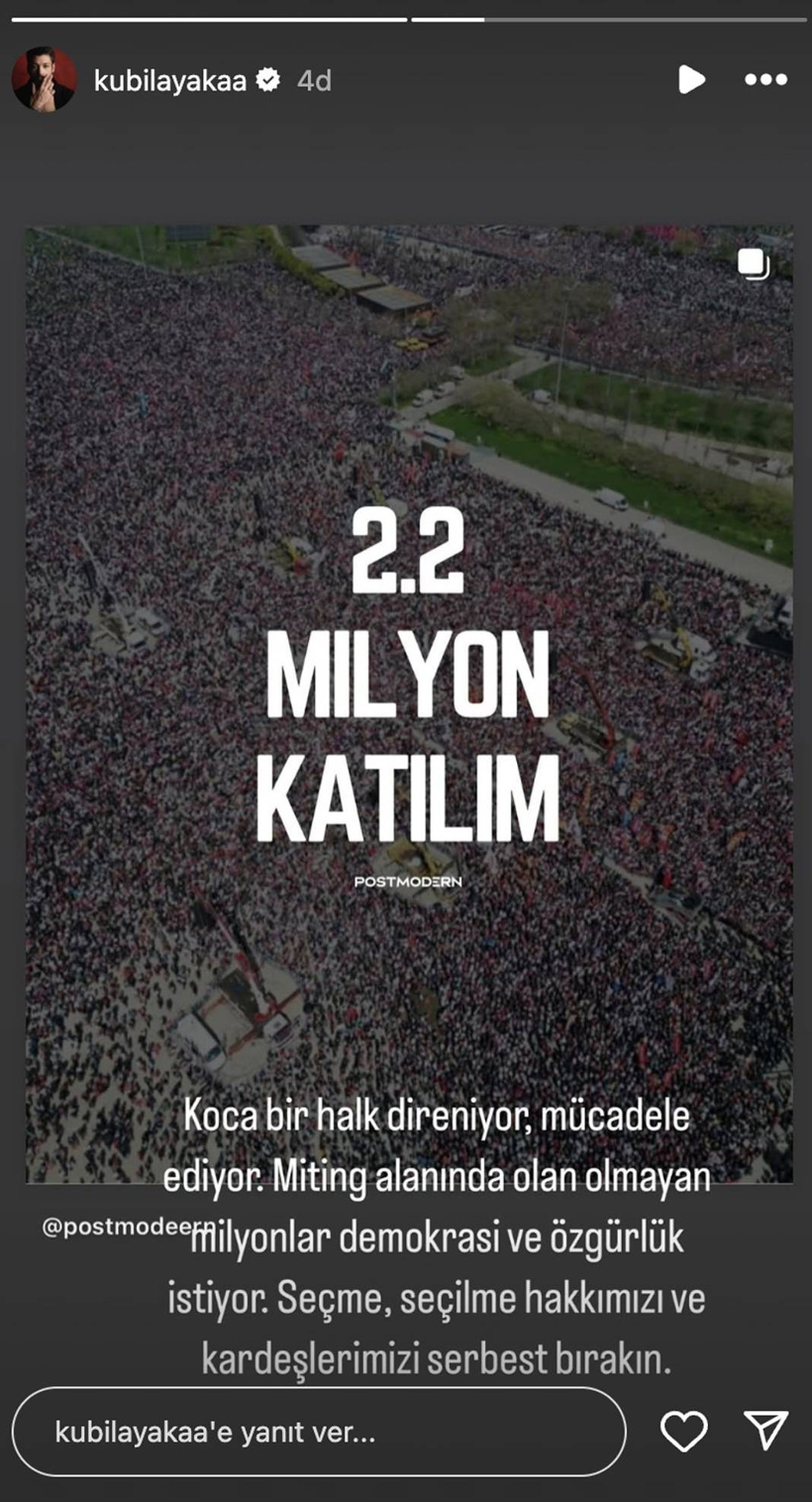 İstanbul'daki dev mitingde ünlüler de yer aldı: Sosyal medyada destek paylaşımları yağdı - Fotoğraf: 9